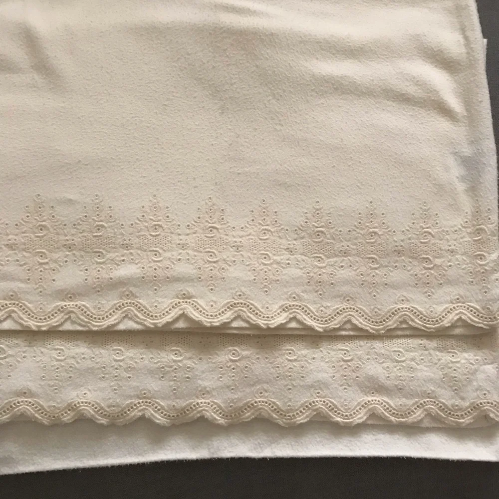 Vintage Cream Cotton Flannel Pillow Cases